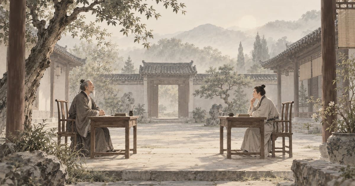 晨光中的书案与一本翻开的空白本——吾日三省吾身