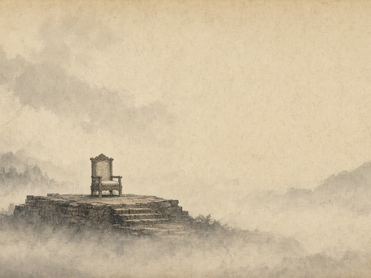 Vast sky wash above a quiet seat of rule — Yao praised as matching Heaven (Analects 8.19)